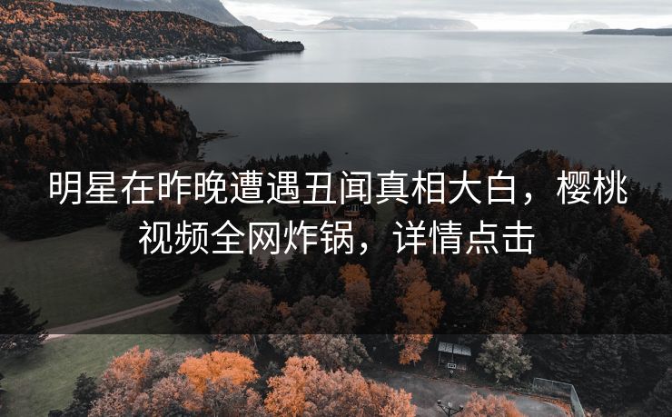 明星在昨晚遭遇丑闻真相大白，樱桃视频全网炸锅，详情点击